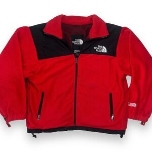 The North Face Vintage Summit Series Gore-Tex Red Fleece Jacket Men Size S Zip